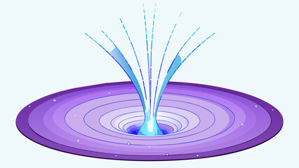 Aufkleber - A glowing vortex of spiraling energy emanating from a central point and stretching outward into the void. Its electric blue and purple hues suggest a. Cartoon Vector