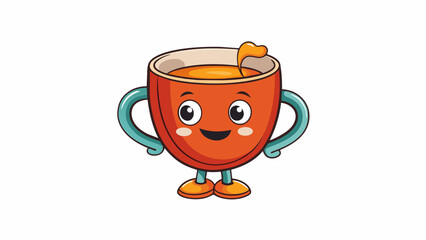 Poster - A kind friend is like a soothing cup of tea bringing warmth and comfort to your heart and soul in times of need.. Cartoon Vector