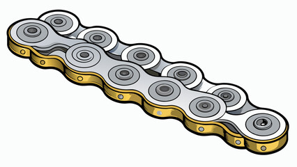 Fototapete - A heavyduty bike chain made of durable stainless steel segments that can withstand rough terrain and heavy usage. Each link is securely connected. Cartoon Vector