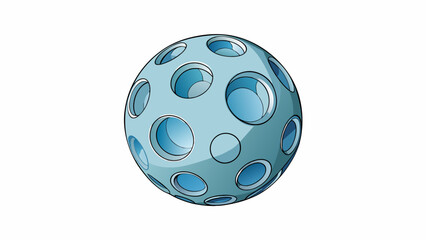 Aufkleber - A hollow lightweight sphere made of metal or plastic used in childs play or as a dog toy. It has holes on the surface and can be thrown and caught. Cartoon Vector