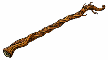 Aufkleber - A long gnarled stick with multiple branches protruding out at odd angles. It has a dark twisted appearance and feels rough to the touch. This stick. Cartoon Vector