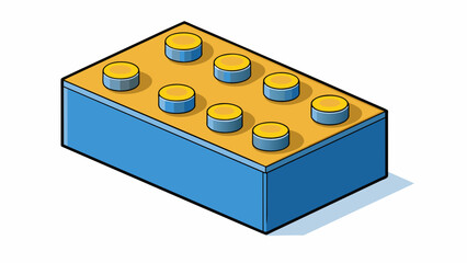 Poster - A block This block is made of plastic and has a rectangular shape with multiple interlocking s on the top and bottom. It is colorful and has a. Cartoon Vector