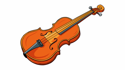 Poster - A long slender instrument with a curved shape and strings running the length of its body. The strings can be plucked or bowed to create a melodic. Cartoon Vector