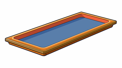 Poster - A long rectangular tray with raised edges and a feltlined bottom to protect delicate items.. Cartoon Vector
