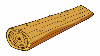 Poster - A long narrow piece of wood with a smooth surface and tapered ends. On one side there are markings etched into the wood at regular intervals. This is. Cartoon Vector