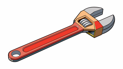 Fototapete - An adjustable wrench with markings for different sizes used to tighten or loosen bolts and nuts of varying sizes. The markings show the degree of. Cartoon Vector