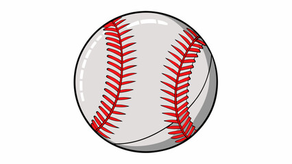 Poster - An ovalshaped ball made of white leather with red stitching used in the game of baseball. It is hard and can travel long distances when hit with a. Cartoon Vector