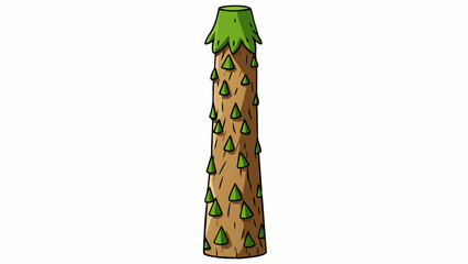 Poster - Another word is tall and slender stretching towards the sky with its long thin body. Its skin is rough and patterned resembling the bark of a tree. It. Cartoon Vector
