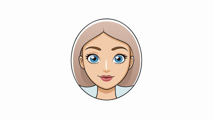 Poster - An oval face with a delicate jawline and high cheekbones. The eyes are large and almondshaped with long lashes and the nose is small and upturned. The. Cartoon Vector