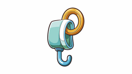 Poster - A plastic hook with a suction cup on the back ideal for hanging towels or loofahs .. Cartoon Vector