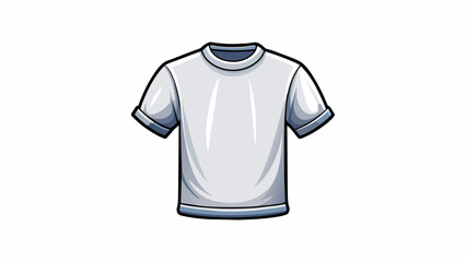 Poster - A plain white Tshirt devoid of any patterns or logos waiting to be customized and made unique.. Cartoon Vector