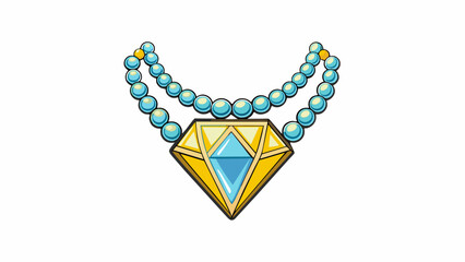 Aufkleber - A shimmering diamondstudded necklace with sparkling gems that catch the light from every angle representing the desire for wealth and luxury.. Cartoon Vector