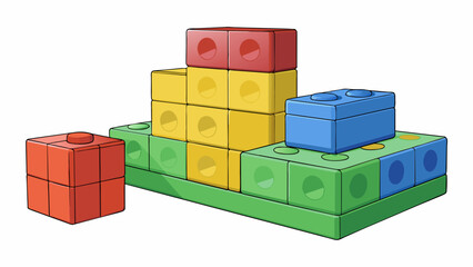 Poster - A set of oversized foam blocks These fun objects are lightweight and stackable allowing for endless creativity and building possibilities. They come. Cartoon Vector