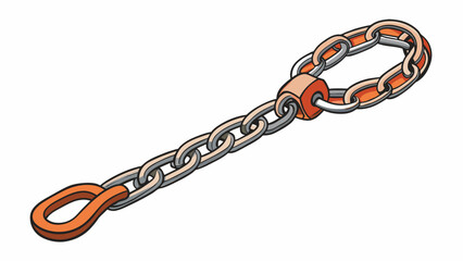 Wall Mural - A simple dog leash chain featuring a row of mediumsized metal links that connect to a sy handle. The chain is designed to be strong and durable able. Cartoon Vector