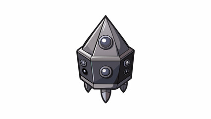 Fototapete - A small black object with a pointed tip and a smooth rectangular shape. It has two large buttons on the top and a scroll wheel in the middle and its. Cartoon Vector