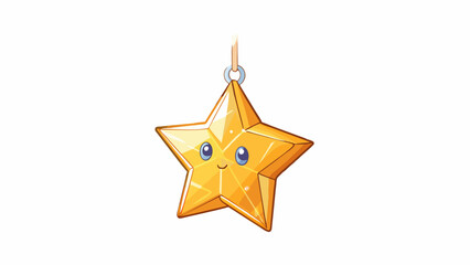 Poster - A small glimmering star that seems to sparkle and le as it hangs above the horizon. Its light is gentle and peaceful creating a serene and calming. Cartoon Vector