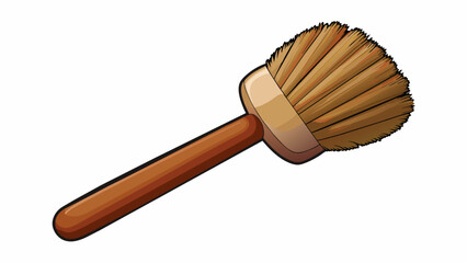 Poster - A small compact brush with short firm bristles meant for precision while painting. The bristles are made of natural hair and the handle is made of. Cartoon Vector