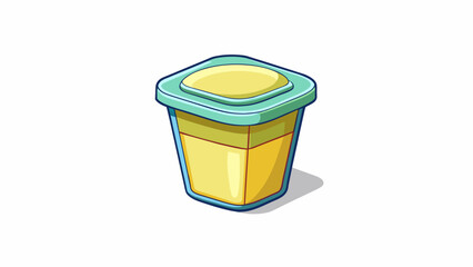 Poster - A small plastic singleserve container filled with a thin pale liquid that has a slight hint of yellow. The milk has a faint smell and is cool to the. Cartoon Vector