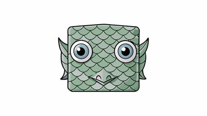 Fototapete - A squareshaped head with pointed ears and a long snout. The head is a pale grey color and is covered in scales giving it a reptilian appearance.. Cartoon Vector