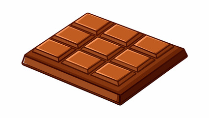 Poster - A squareshaped chocolate bar divided into smaller bitesized squares with a smooth shiny surface and a rich creamy flavor.. Cartoon Vector