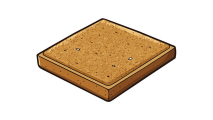 Poster - A square board with a rough textured surface made of thick cork material. It has a natural brown color and a slightly spongy feel making it perfect. Cartoon Vector