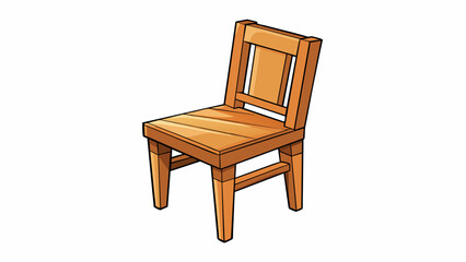 Poster - A sy wooden chair with four legs evenly spaced and a flat level seat providing a stable foundation for sitting.. Cartoon Vector