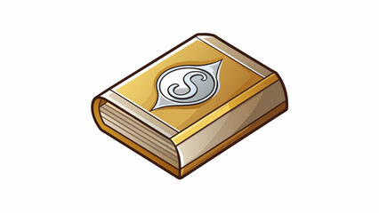 Fototapete - A thick piece of cardboard with rounded corners and a shiny gold foil lining around the edges. On the front there is a monogrammed letter embossed in. Cartoon Vector