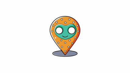 Aufkleber - A tiny dot on a map representing a specific location or landmark.. Cartoon Vector
