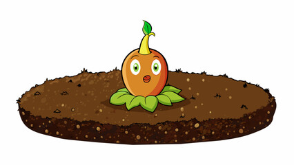 Aufkleber - A tiny seed buried deep within the dark rich soil beginning its journey from obscurity to growth. It is small and unassuming but holds an incredible. Cartoon Vector