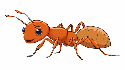 Poster - A tiny ant scurries across the ground its body no more than a few millimeters in length.. Cartoon Vector