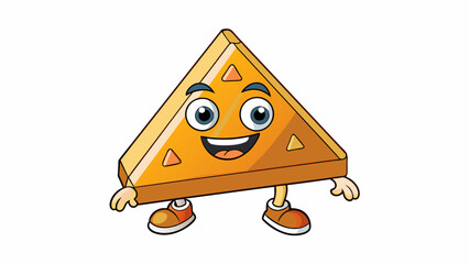 Poster - A triangle A shape with three sides and three angles resembling a slice of pie.. Cartoon Vector