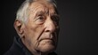 © Mina Nida - Introspective Senior Man Portrait: A peaceful portrait capturing an elderly man's thoughtful contemplation. The serene expression on his wrinkled face reveals a lifetime of wisdom Generative ai