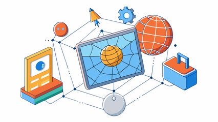 Poster - A web is a virtual space on the internet that contains multiple web pages linked together by hyperlinks. It is accessible from any device with an. Cartoon Vector