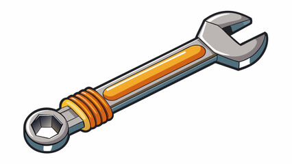 Wall Mural - A wrench A tool with two adjustable metal jaws and a handle. Used for tightening or loosening nuts and bolts.. Cartoon Vector