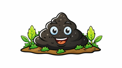 Poster - Black and rich The soil was a dark velvety black color suggesting a high nutrient content and ideal conditions for plant growth.. Cartoon Vector