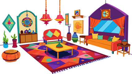 Aufkleber - Bohemian Eclectic This style is a mix of global influences bold colors and eclectic patterns. Its characterized by an effortless and freespirited vibe. Cartoon Vector
