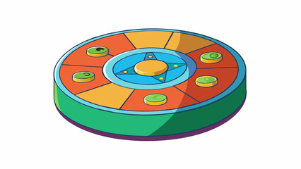 Aufkleber - Factor D is a round plastic disc with a colorful pattern on one side and numbers and shapes on the other. It can be spun on a flat surface and has a. Cartoon Vector