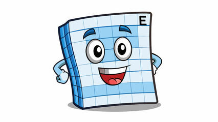 Fototapete - Factor E is a rectangular sheet of thick paper with a glossy finish. It has a grid of lines and numbers printed on one side perfect for graphing or. Cartoon Vector