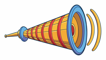 Poster - Hearing A highpitched rhythmic sound that echoes in the distance.. Cartoon Vector