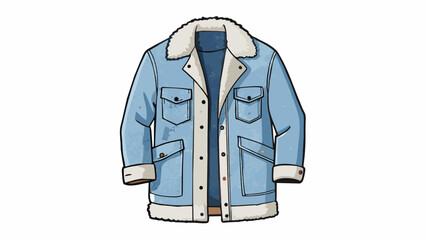Aufkleber - For a more rugged look there is a classic denim coat that is perfect for layering in the fall. It has a light wash and distressed details giving it a. Cartoon Vector