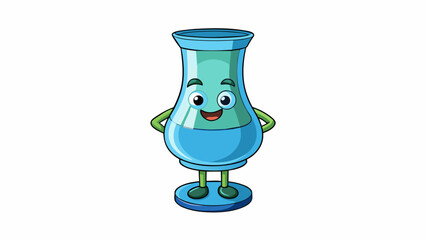 Poster - Glass vase A transparent container made of fragile material usually with a narrow neck and wider base used for displaying flowers or other decorative. Cartoon Vector