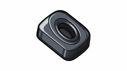 Fototapete - Material B is a glossy smooth surface that is cool to the touch. It has a deep black color and appears to be made of a hard sy substance. When tapped. Cartoon Vector
