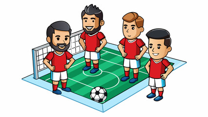 Aufkleber - Like a soccer team each player has their own position and strengths but it is their coordination and collaboration that ultimately leads to success.. Cartoon Vector