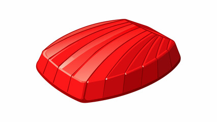 Poster - Material D has a shiny plasticlike surface with a few small indents and grooves. It is a bright vibrant red and has a lightweight feel. When touched. Cartoon Vector
