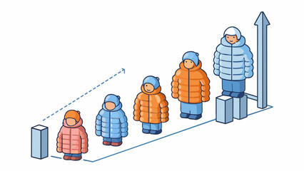 Aufkleber - Seasonal Demand During the winter season there is a high demand for thick winter coats as people prepare for the cold weather. However demand for. Cartoon Vector