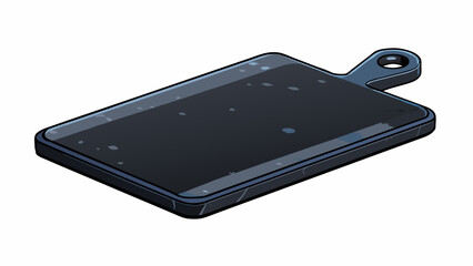 Poster - Sitting on the counter the black marble ting board boasts a subtle shine its smooth cool surface perfect for slicing and dicing fruits and vegetables.. Cartoon Vector