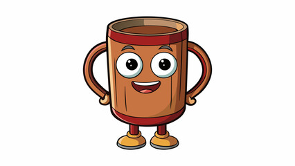 Poster - Standard coffee mug A cylindrical ceramic or glass cup with a handle used for holding hot liquids such as coffee or tea.. Cartoon Vector