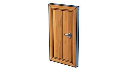 Fototapete - Standard door A rectangular panel made of wood or metal hinged on one side used to close or open an entrance or room.. Cartoon Vector