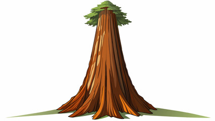 Aufkleber - Standing at the base of a towering redwood tree I gazed up in awe at its impressive height and intricate bark patterns. Sunlight filtered through the. Cartoon Vector