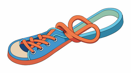 Sticker - Step 3 Tying Your Shoes Cross one lace over the other creating a loop. Pull the other lace through the loop and tighten. The bow forms neatly and. Cartoon Vector